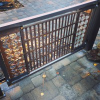 reclaimed metal gate using old BBQ grate